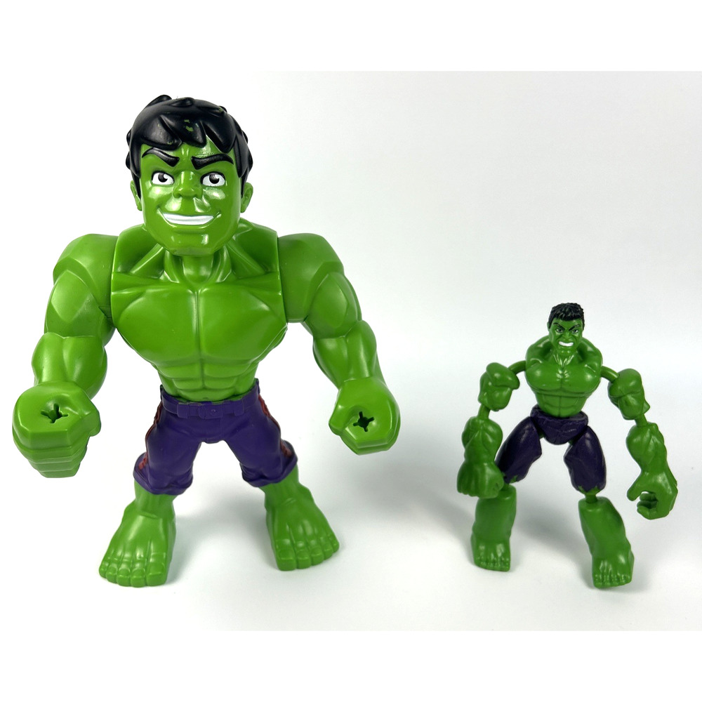 Playskool Heroes Marvel Mega Mighties 10" & Marvel Avengers Hulk Bend & Flex 6"‎